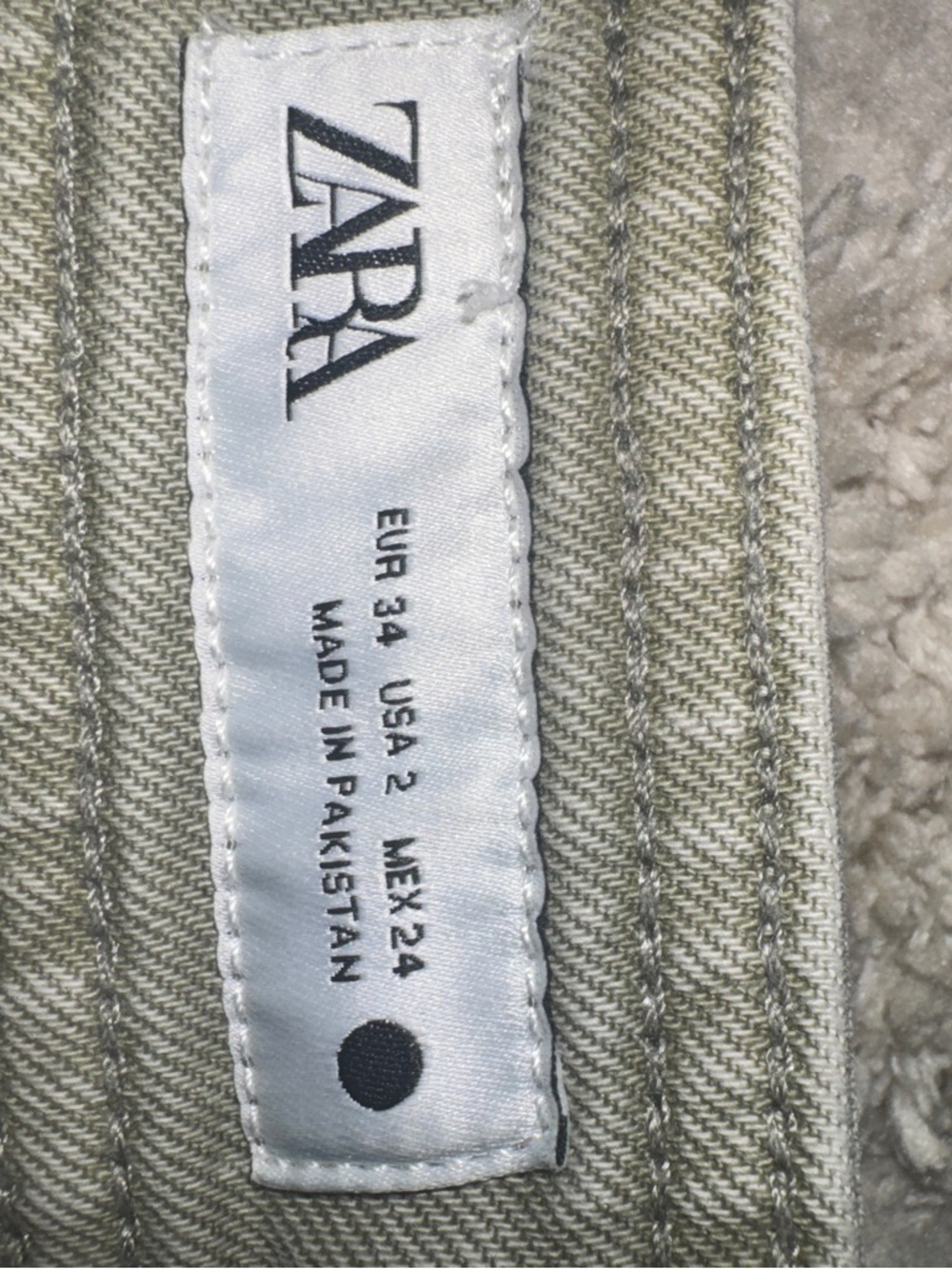 Zara ZW Marine Straight High Rise Jeans Bundle (3) Khaki/Black/Green | Size: 2 - Picture 5 of 16
